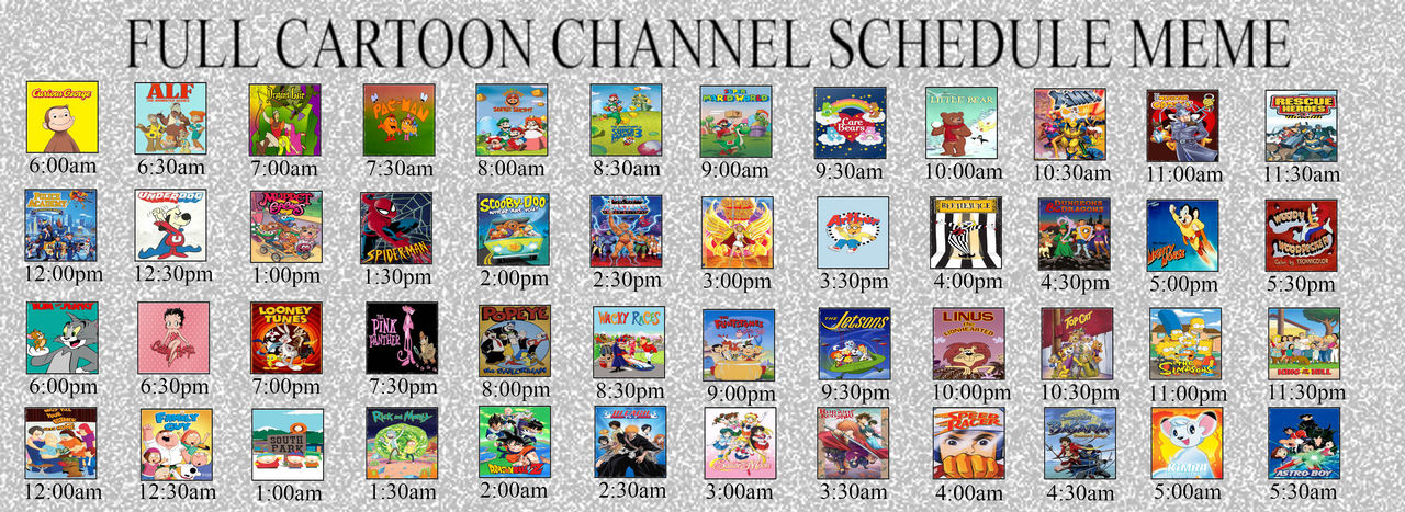 Random Cartoon Channel Schedule #8 by MrYoshi1996 on DeviantArt