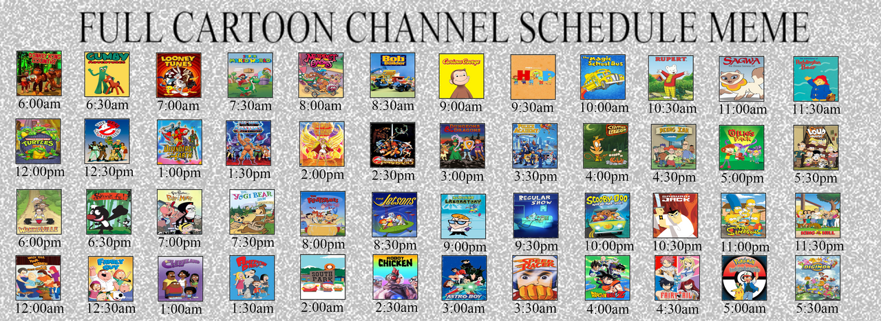 Random Cartoon Channel Schedule #9 by MrYoshi1996 on DeviantArt