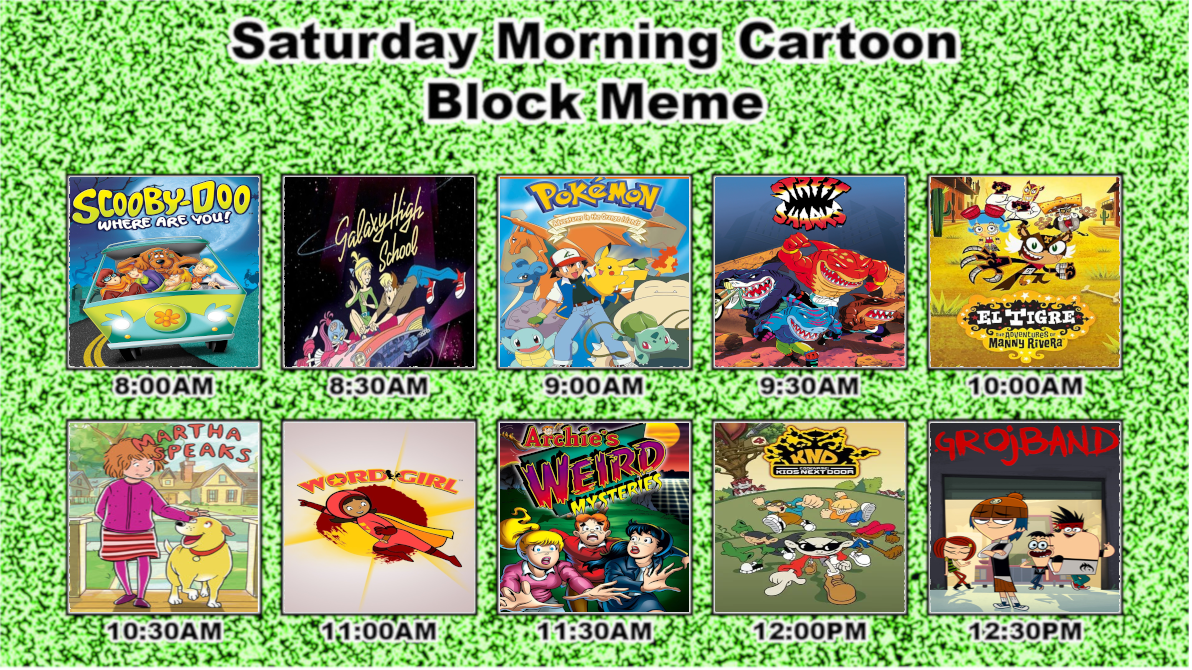 Random Saturday Morning Cartoon Schedule by MrYoshi1996 on DeviantArt