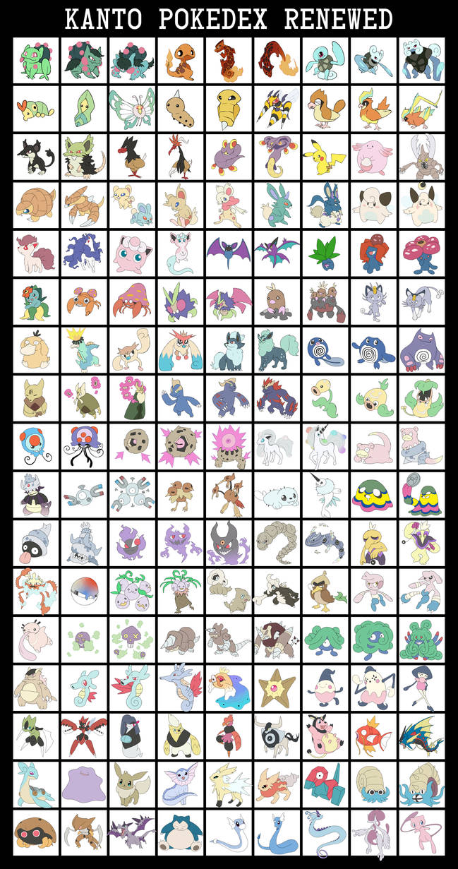 Kanto Pokedex Renewed by TheSigmaArts on DeviantArt