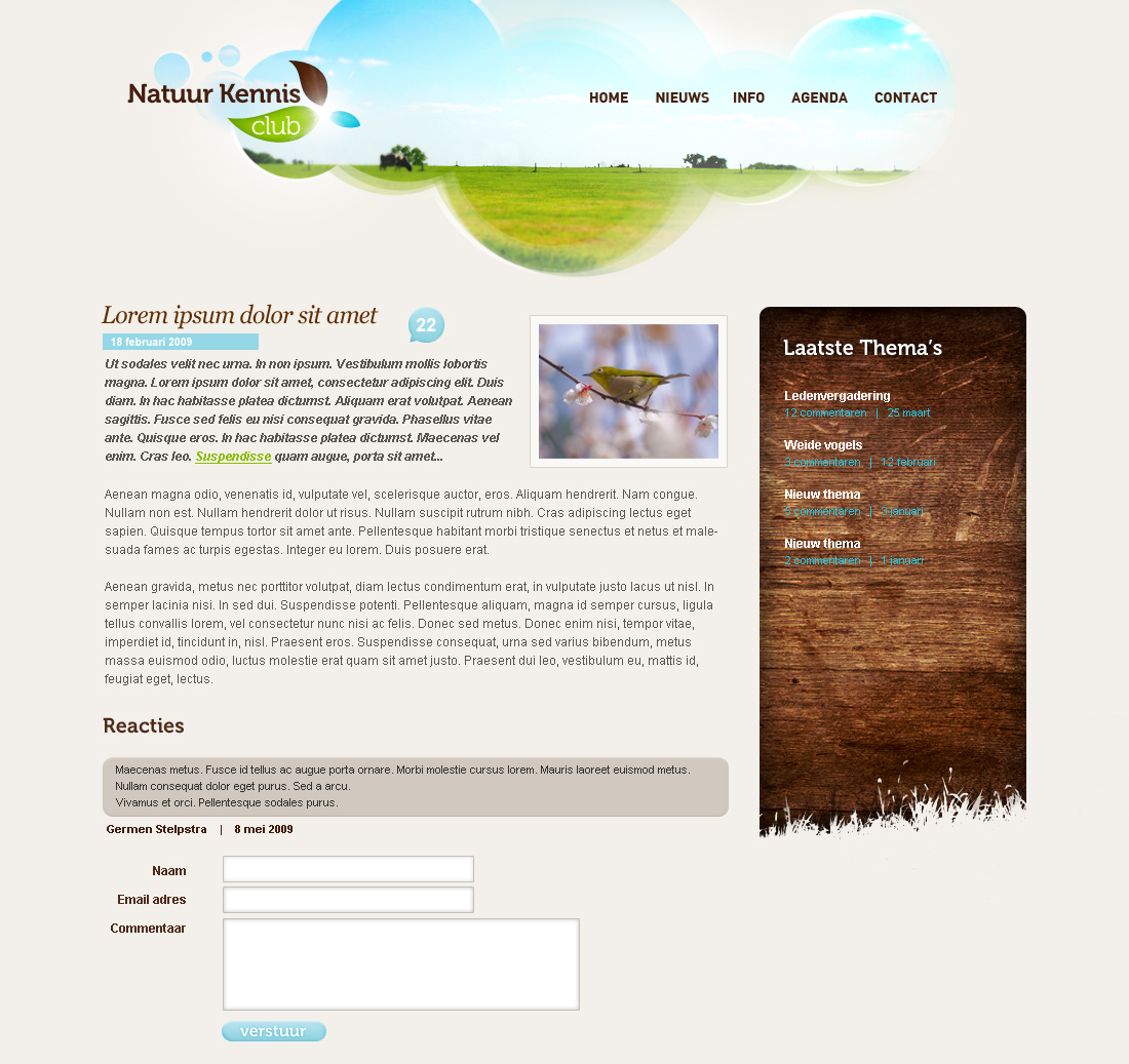 Natuur Kennis Club website