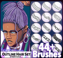 Hair Style Outline Brushes for Digital Art