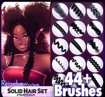 Hair Brushes, Solid Style Set