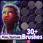 Pixel Halftone Texture Brushes by ReignbowArt