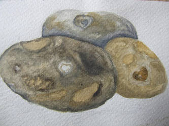 Water Colour Heart Stones