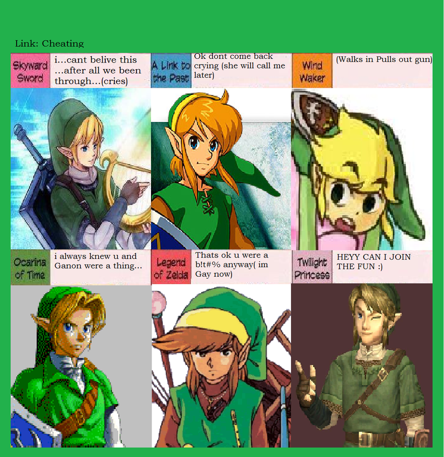 Link reacting to Cheating by SavageQueenT on DeviantArt.
