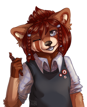 Furry red panda