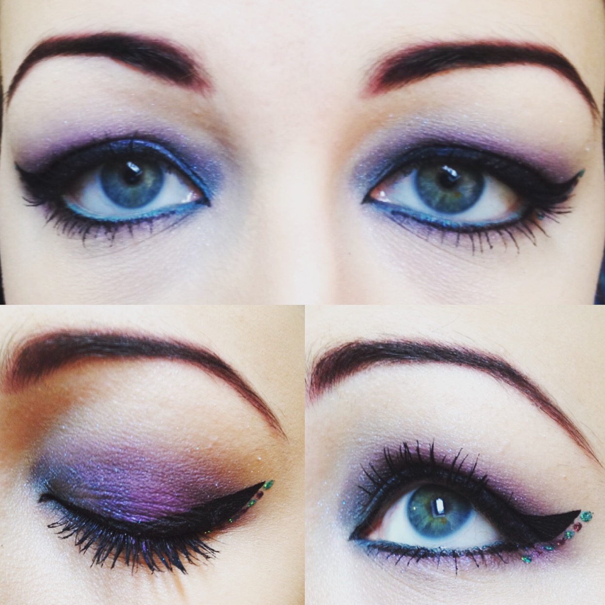 Purple and Teal Eye Makeup