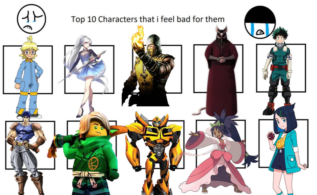 Bad Character Deviantart My top 10 characters that i feel bad of them by ciceronunss on DeviantArt