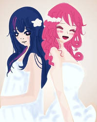 Twilight and Pinkie - Human ver.