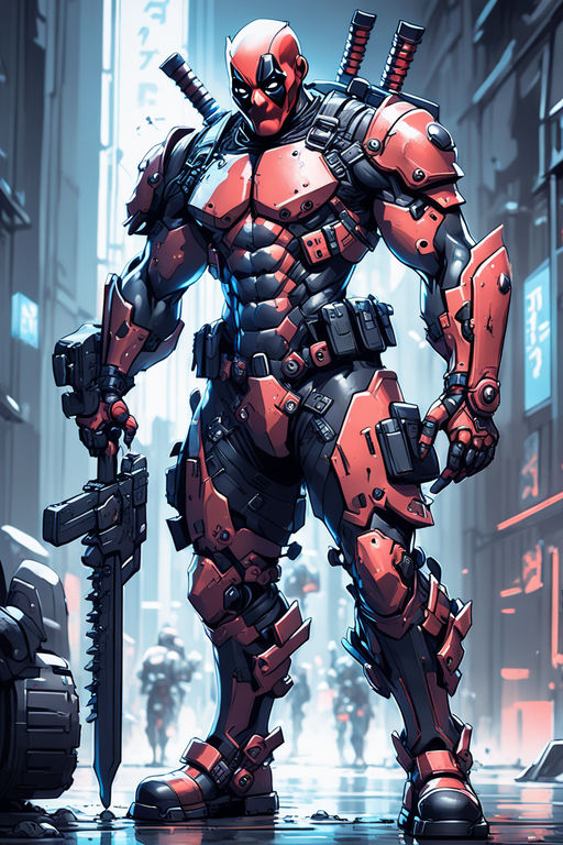 Tech Deadpool Anime-stylea-android-a-muscular-deadpool-in-a-tech by egi12345 on ...