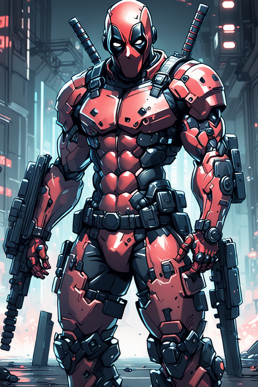 Tech Deadpool a-muscular-deadpool-in-a-tech by egi12345 on DeviantArt