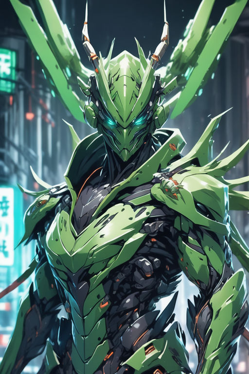 Anime-stylea-futuristic-android-a-muscular-mantis- by egi12345 on ...