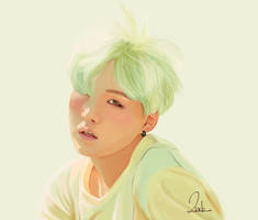 BTS Suga (Yoongi) with speedpainting youtube video