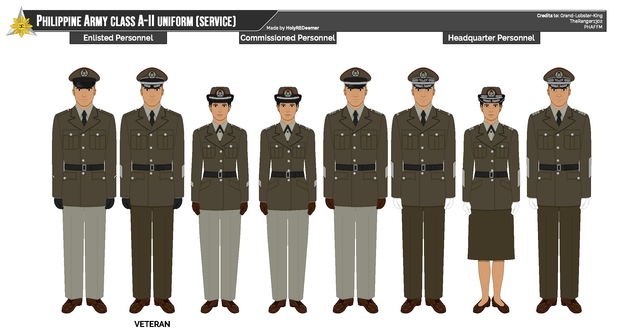 Philippine Army A Ii Service Uniform By Holyredeemer On Deviantart - roblox naval officer hat