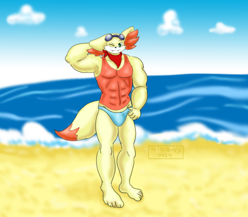 Hot firefox on the beach