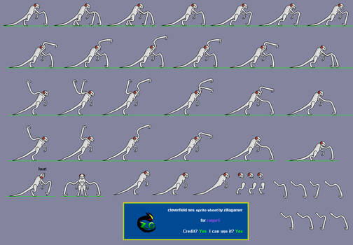 Cloverfield Nes Sprite Sheet