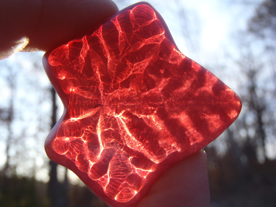 Glass red leaf