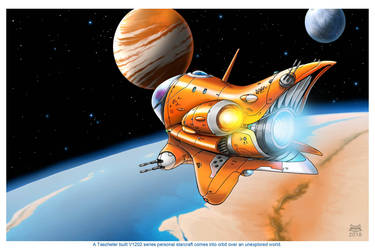 V1202 Personal Starcraft in orbit by Artraccoon