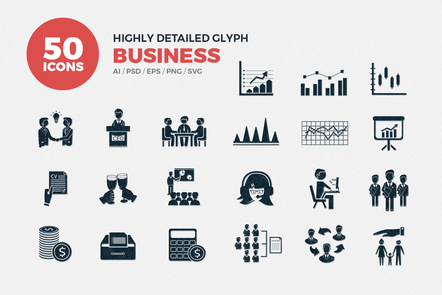 JI-Glyph Business Icons Set