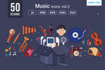 Music vector flat icons 1