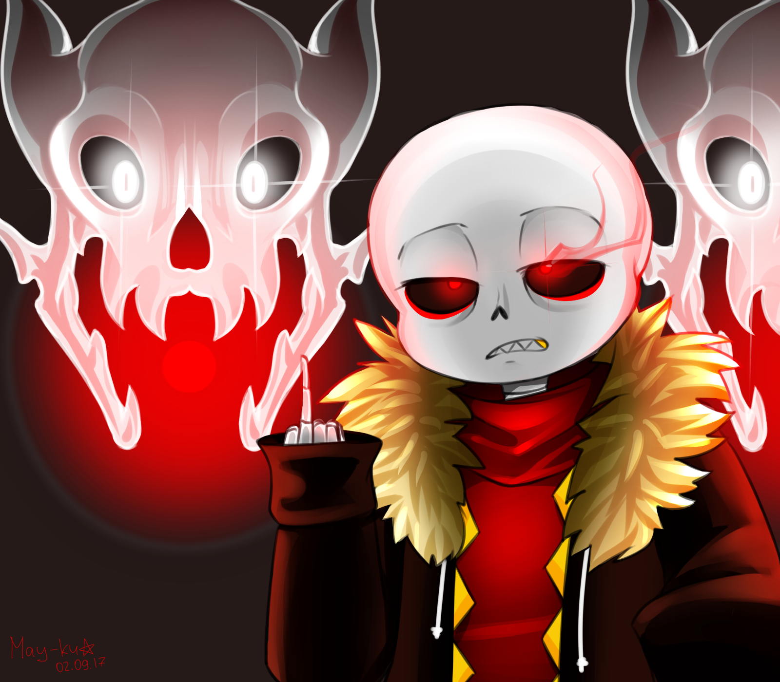 Underfell Sans (underfell) by May-ku on DeviantArt
