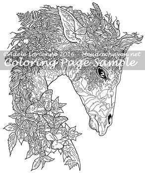 Art of Meadowhaven Coloring Page: Forest Giraffe