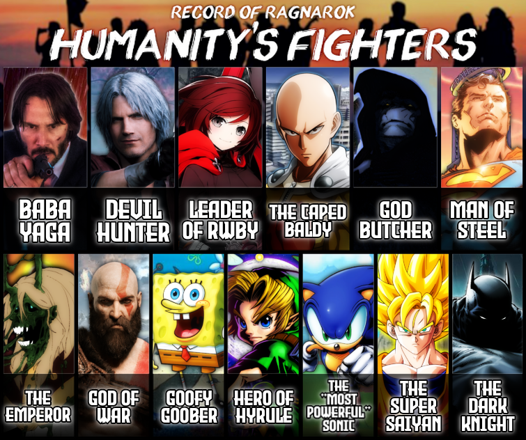 Characters that if they were in Record of Ragnarok would be from the  Humanity Fighters team : r/DeathBattleMatchups