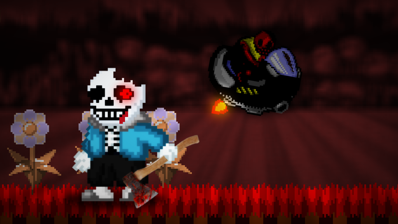 Horror!Sans Vs. Starved Eggman Sprite Art! by Ty50nTheSkeleton on DeviantArt