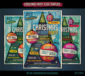 Christmas Night Party Flyer Template by olgameola