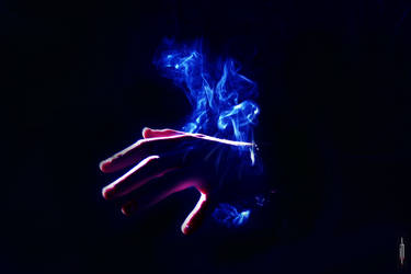 hands in smoke