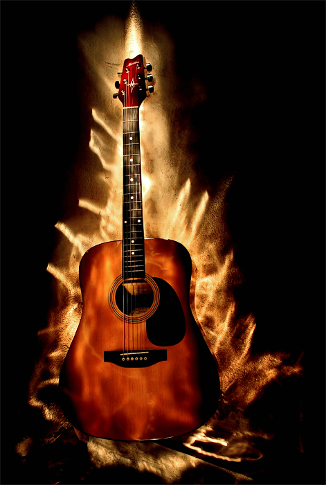 Guitar on fire