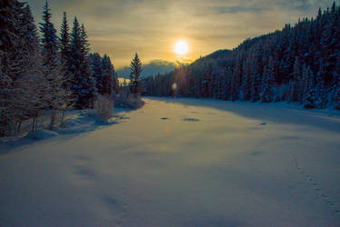 Sunrise over the Bow River