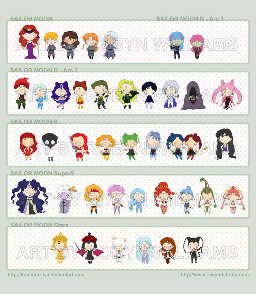 Sailor Moon Chibi Villains by bytesizetreasure