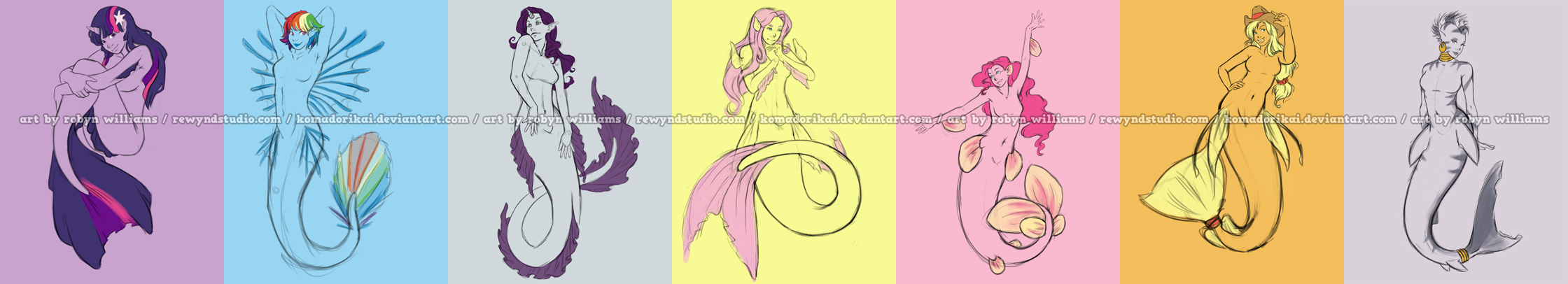MLP Mermaids WIP by bytesizetreasure
