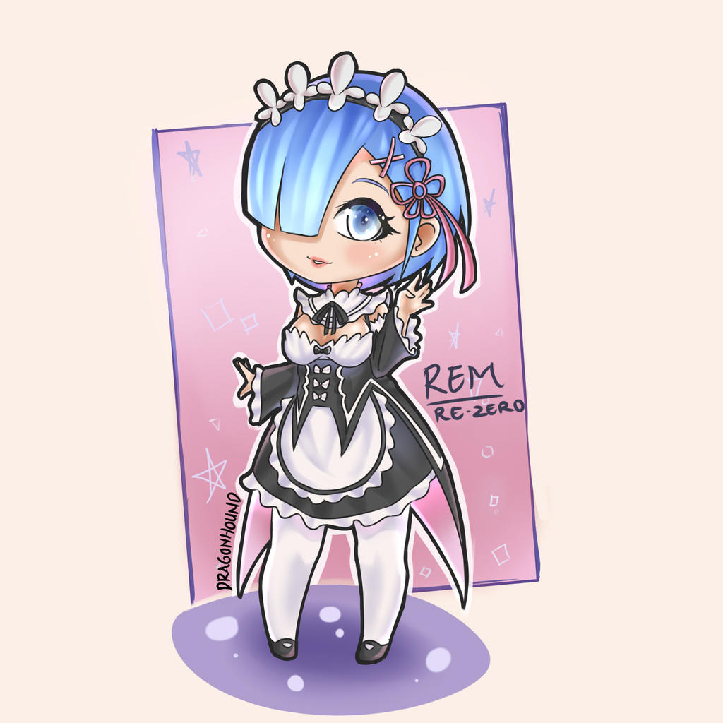 Chibi Vector Rem Rem Re:Zero Chibi by Dragonhound by DragonHound999 on DeviantArt