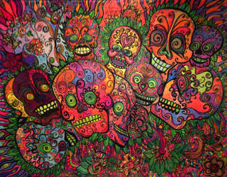 Psychedelic Dia de los Muertos