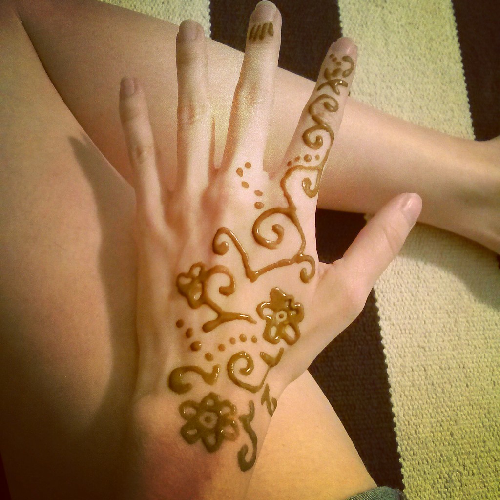 Henna hand tattoo