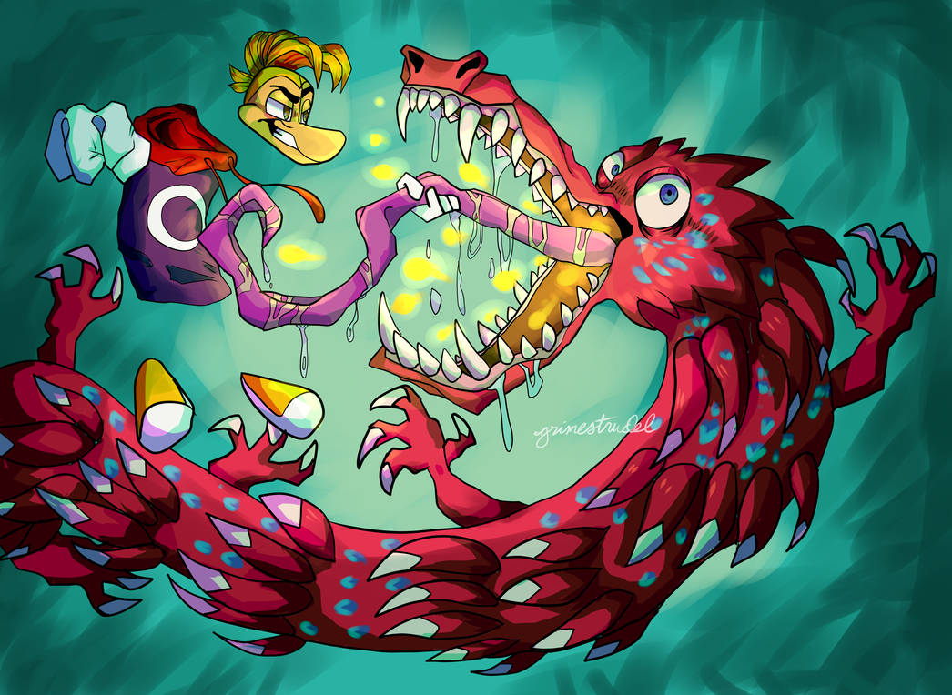 rayman legends cover art redraw by grimestrudel on DeviantArt