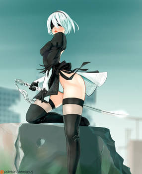 Nier Automata. 2B fan art.