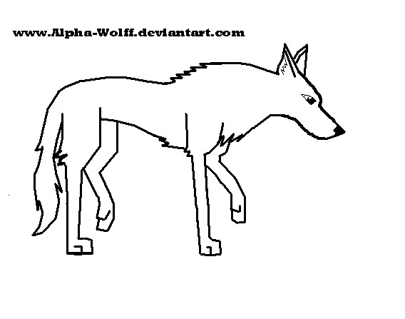 Wolf Line Art:MS Paint