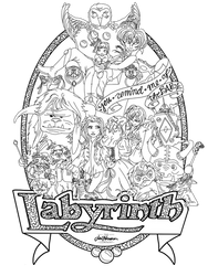 Labyrinth Poster: Black and White