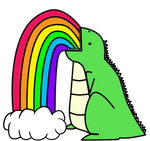 Dinosaur Puking Rainbows_ by I-unno