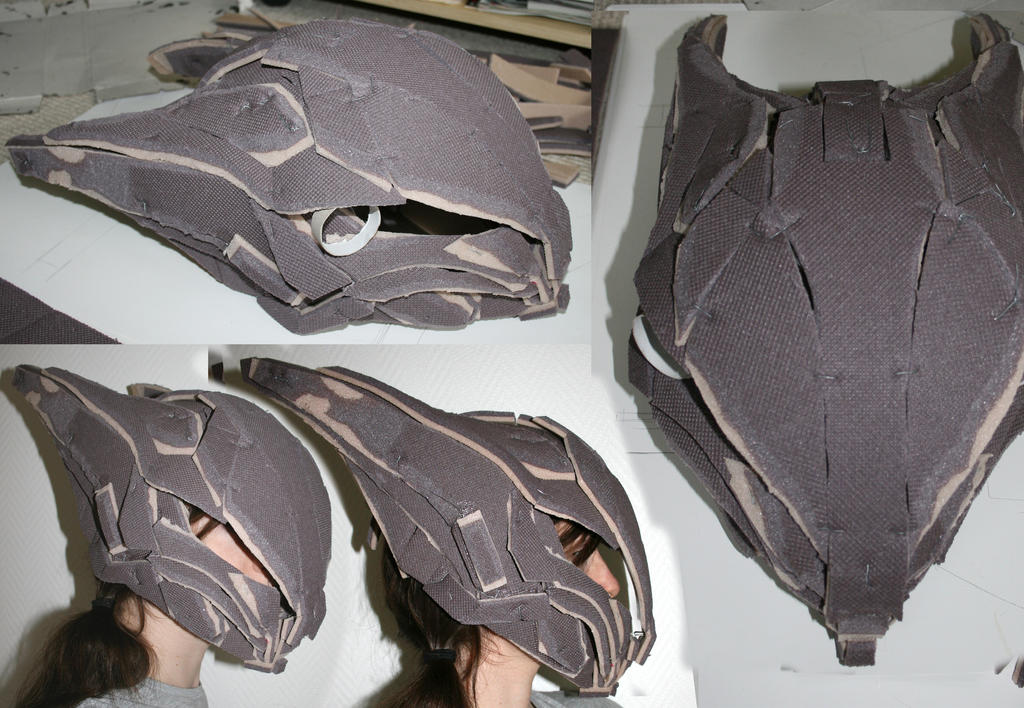 Warframe: Valkyrs Bastet helmet CP, Step 1: Foam