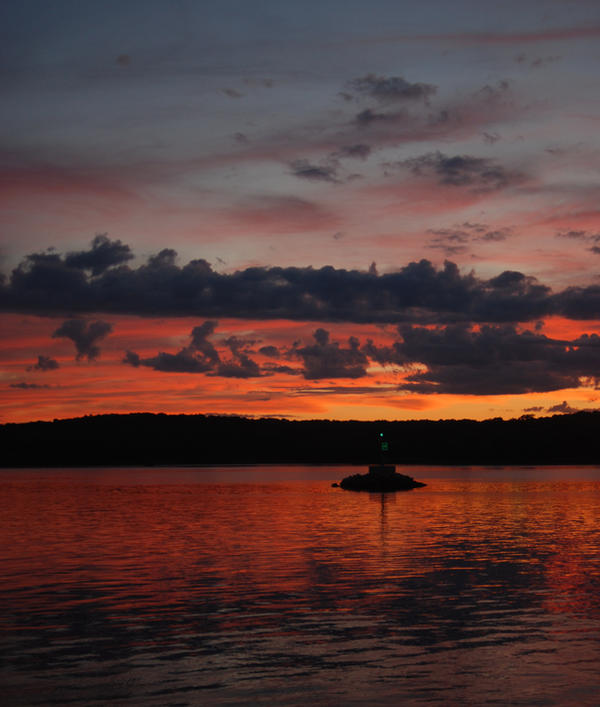 the river at sunset