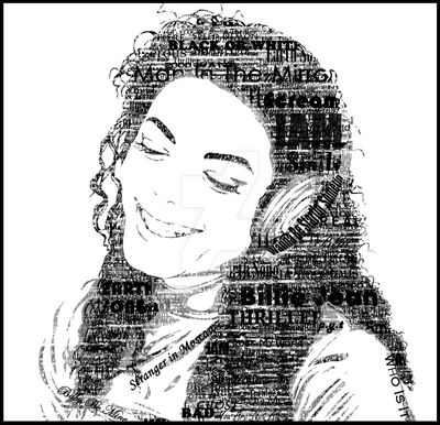 Michael Jackson typography portrait B or W