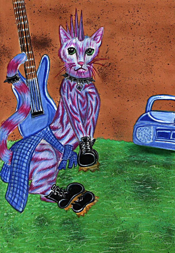 punk rock cat by rubyglittercuts on DeviantArt