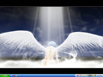Rei with wings from Evangelion