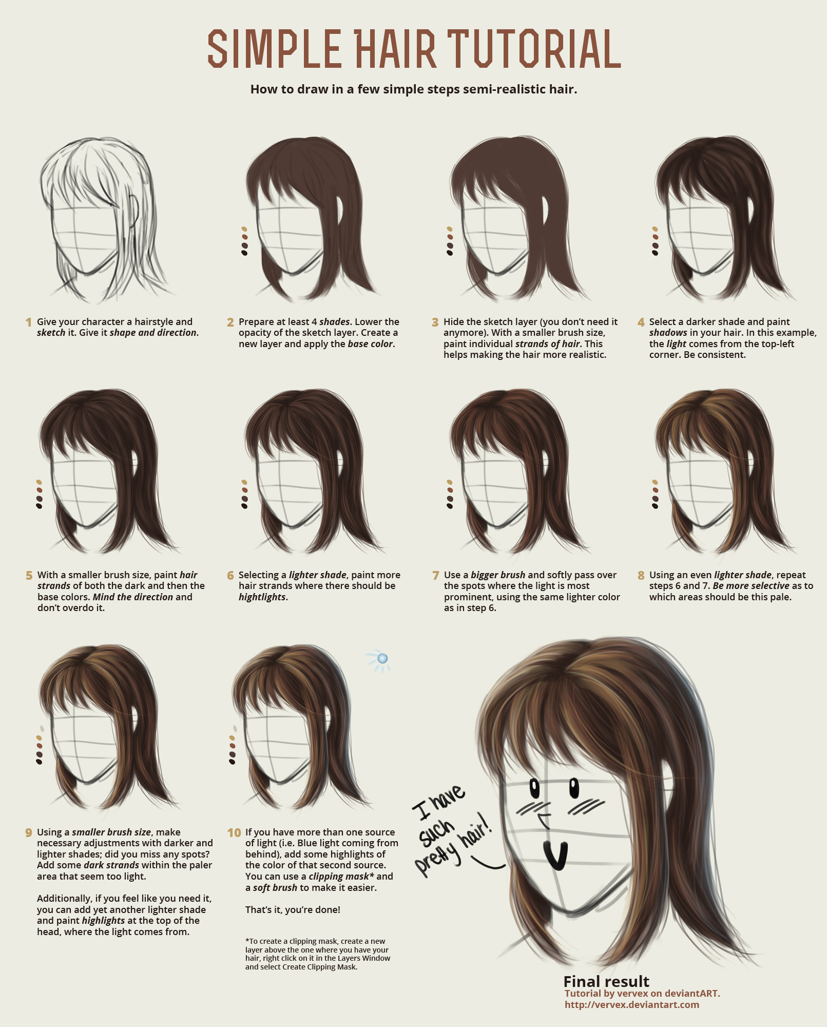 Simple Hair Tutorial by vervex