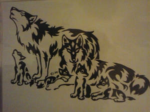 Tribal Wolves and their Pups